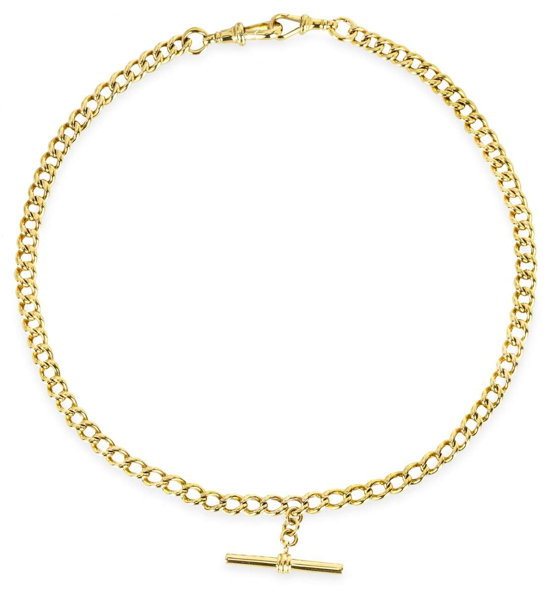 An 18ct Gold Pocket Watch Curb Link Albert Chain C1920s